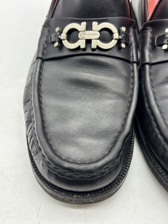 Salvatore Ferragamo Black Leather Horsebit Loafers Mens US Size 10.5 D main image 5
